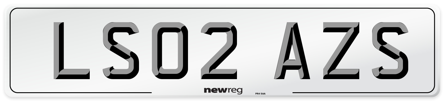 LS02 AZS Number Plate from New Reg